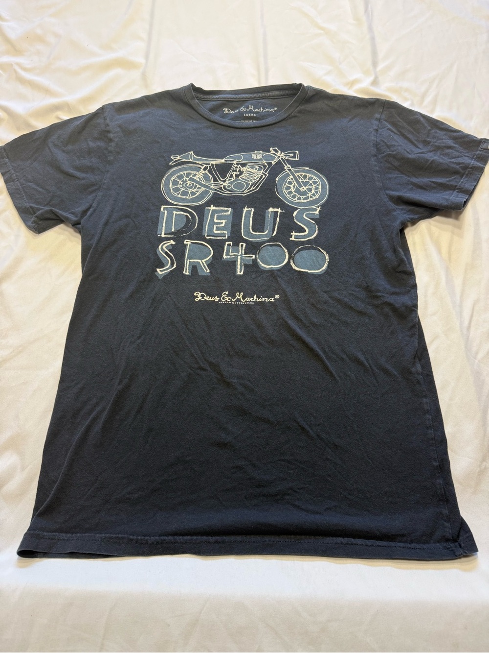 Deus Ex Machina SR400 Motorcycle Graphic Tee Charcoal Grey L